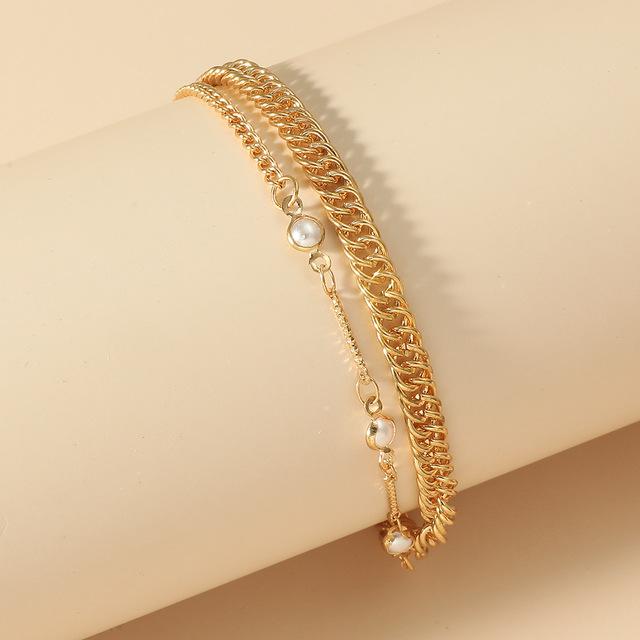 4Pcs/Set Geometric Charm Bracelets for Women Sunflower Thick Gold Bangles Bracelets Set Simple Wrist Chain Lady Boho Accessories