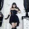 AltGoth Элегантное готическое платье Fairycore для женщин, винтажное эстетическое темное панк-кружевное лоскутное платье с высокой талией, бандажное корсетное платье для женщин