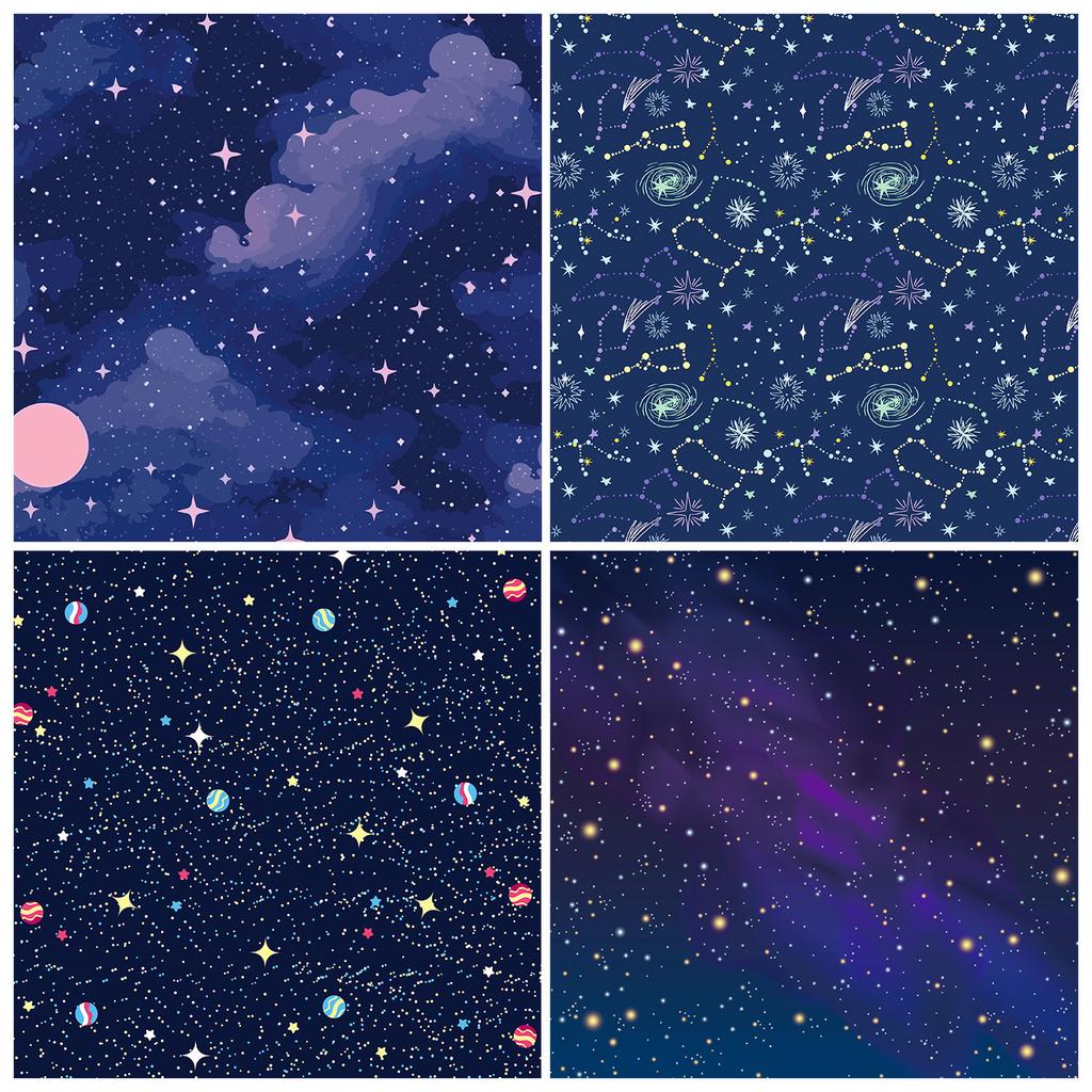 12 Sheets/Pack Vast Starry Sky Gift Outsourcing Guka Handbook Cut Bottom Paper Material Paper