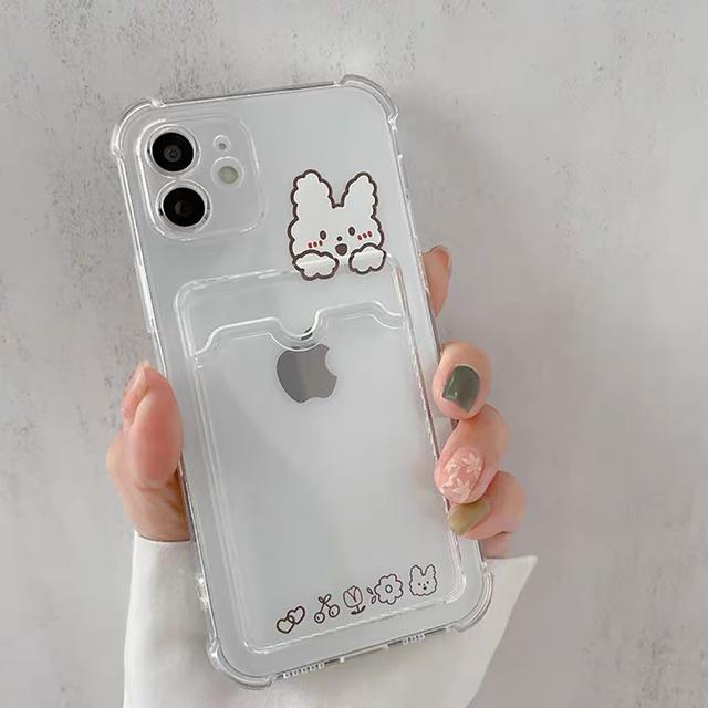 Милый мультяшный забавный мешок для карточек, прозрачный чехол для телефона для Iphone 11 12 13 14 Pro Max Xs X Xr 7 8 14 Plus, фоторамка, мягкий чехол на заднюю панель