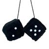 Long Hair Hot Stamping Dot Dice Plush Toy Cube Pendant Anime Car Accessories Car Sieve Ornament X1A3