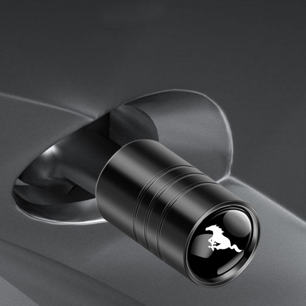 HUHI8 4PCS Metal Car Styling Wheel Tire Valve Caps Auto Accessories For Ford ST FOCUS 2 3 Mondeo Fiesta Kuga Accessories Wheel hubcap