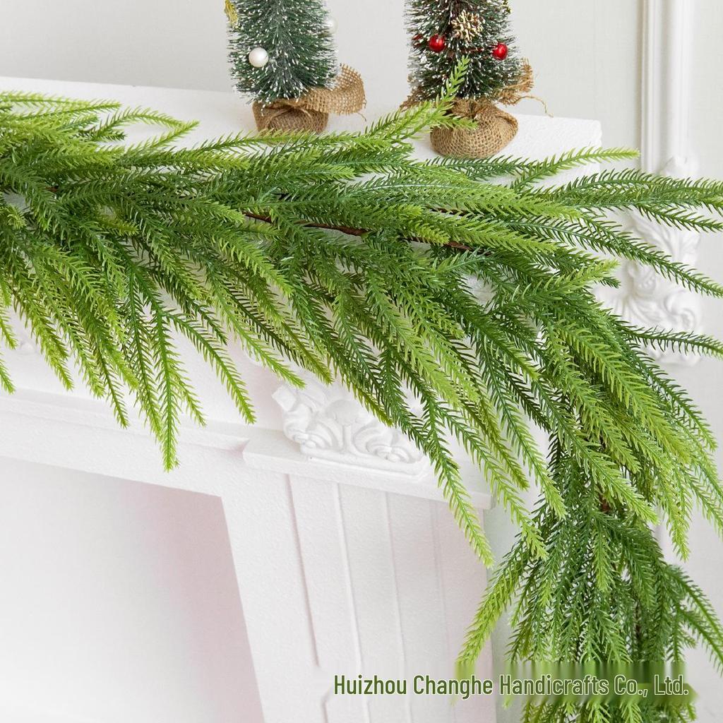 Christmas Norfolk Pine Rattan with Pine Needles & Cypress Vines - Artificial Greenery for Decoration & Landscaping