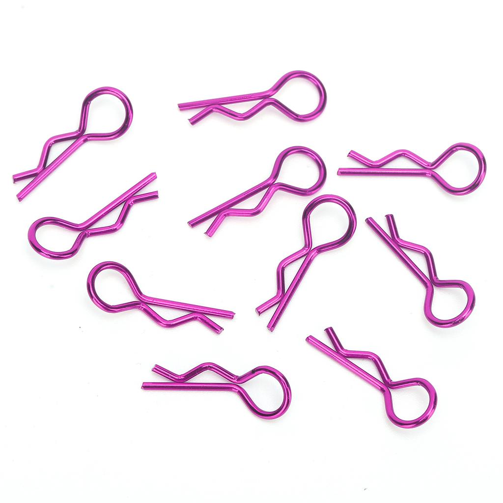 10Pcs RC Car Shell Clip RShape Metal Body Clips Pins for 15 16 18 110 RC Car(Violet ) Violet
