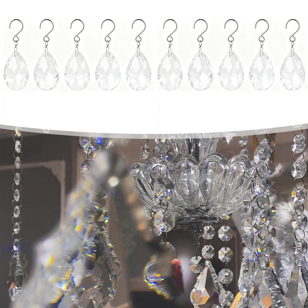 10 Pieces Teardrop Pendants Shiny Garden Suncatcher for Light Party Festive