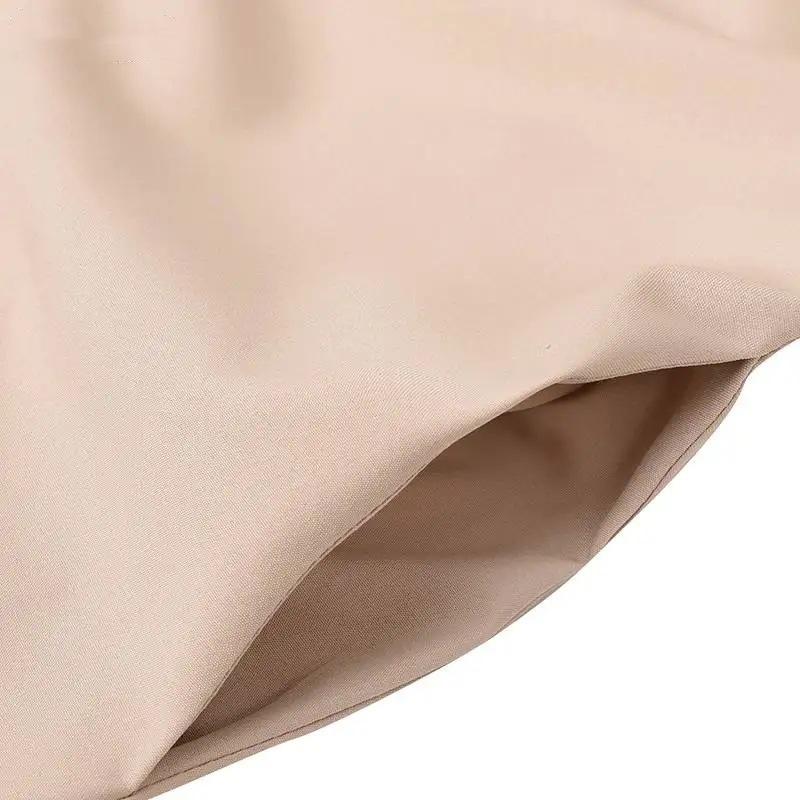 Женское однотонное платье большого размера с длинными рукавами и лацканами свободного покроя