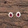 Pink Rubellite Gemstone 925 Sterling Silver Jewelry Stud Earrings For Women Gift EE-151-11