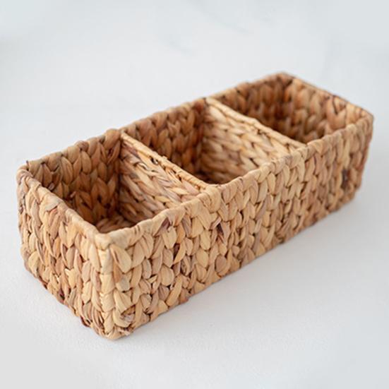 Игрушки Косметика Плетеная корзина Плетеная корзина с разделителями Большая вместимость Экологичный многоцелевой органайзер для ящиков стола Корзина для хранения