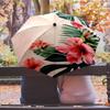flower art Theme Automatic Umbrella Compact 8-Rib Design Sturdy Construction Durable Umbrella Stylish Accessory