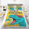 3D Small Dinosaur Cartoon Cute Simple Bedding Set Couple King Single Size For Kids Children Polyester Quilt Cover Pillow Case