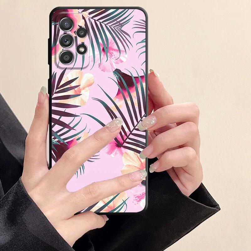 Красивый чехол для телефона с цветком кактуса и цветочным листом для Samsung Galaxy A72 A71 A31 A51 A33 A22 A13 A21s A23 A52 A53 A32