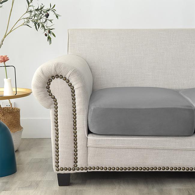 Sofa Seat Cover, Velvet, Dark Grey 150-190Cm