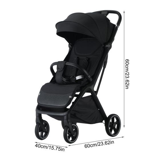 Yousheng Складная детская коляска Портативное сиденье с высоким обзором с корзиной для хранения, подстаканником, крючком, солнцезащитным козырьком, колесами с амортизацией, прогулочная коляска для младенца
