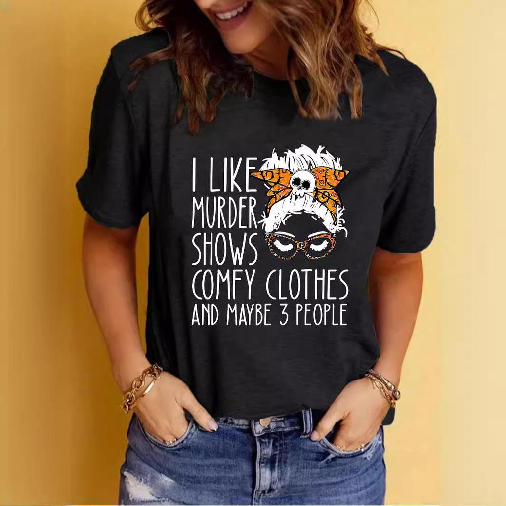 Женская футболка с короткими рукавами Ilke Murder Pattern Printed для повседневной летней моды