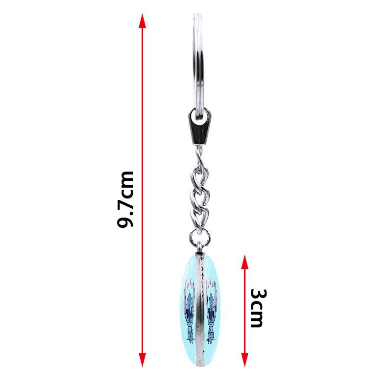 Очаровательный брелок Стич с драгоценным камнем, двухсторонний дизайн, цинковый сплав