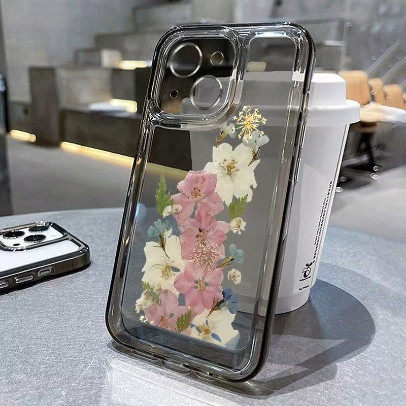 Сушеные цветы для чехла мобильного телефона iphone17promax Apple 16/14pro Япония и Южная Корея 13/12/15 внешняя торговля 11XR