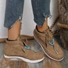 Aphixta Plush Lining Warm Winter Shoes Woman Lace Up Height Increasing Chunky Sole Ankle Boots Ethnic Big Size 43