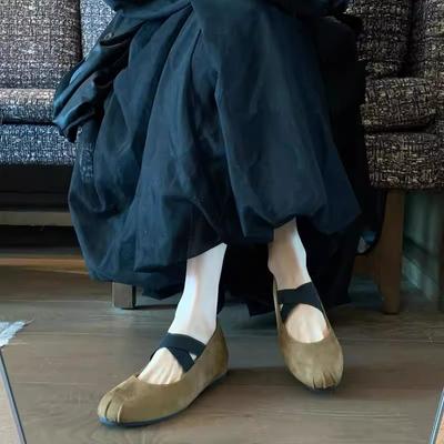 Вариант из овчины! Женские туфли-лодочки с круглым носком, с неглубоким вырезом, на плоской подошве, увеличивающие рост, с перекрестными ремешками, цвета хаки, балетки на мягкой подошве