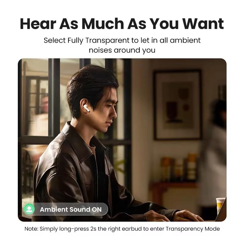 Ugreen Беспроводные Bluetooth-наушники HiTuneT3 Pro с активным шумоподавлением (ANC) для телефонов Apple, Huawei и Xiaomi WS206