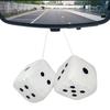 Fuzzy Dice for Car Mirror, Multicolor Plush Dice Car Hanging Pendant 3D Cube Dice