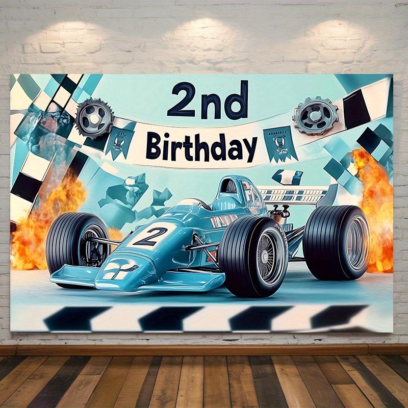 Party Backdrop 2Nd Birthday High Speed Racing Racing High Speed Photo Booth Background Birthday Party Decor