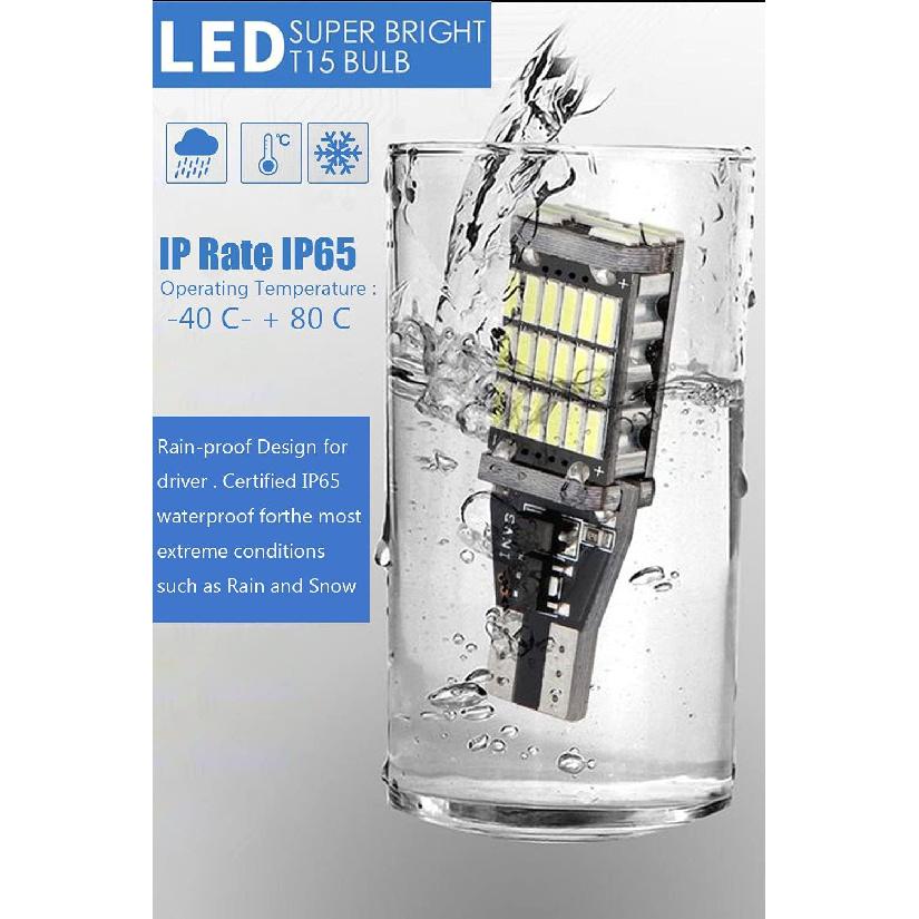 921 LED Bulbs 912 Reverse Lights Pack of 6, 6000K Xenon White CANBUS T10 T15 906 W16W 921K 922 Back-up, Replacement For Cargo Lights
