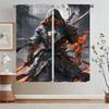No Twin Ghost Flame Blackout Curtains Shade Curtain Living Room Decoration Black Out Curtains for Camera Window Blinds Partition