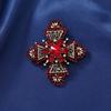 Men's Vintage Geometric Rhinestone Cross Brooch - European & American Fashion Alloy Corsage