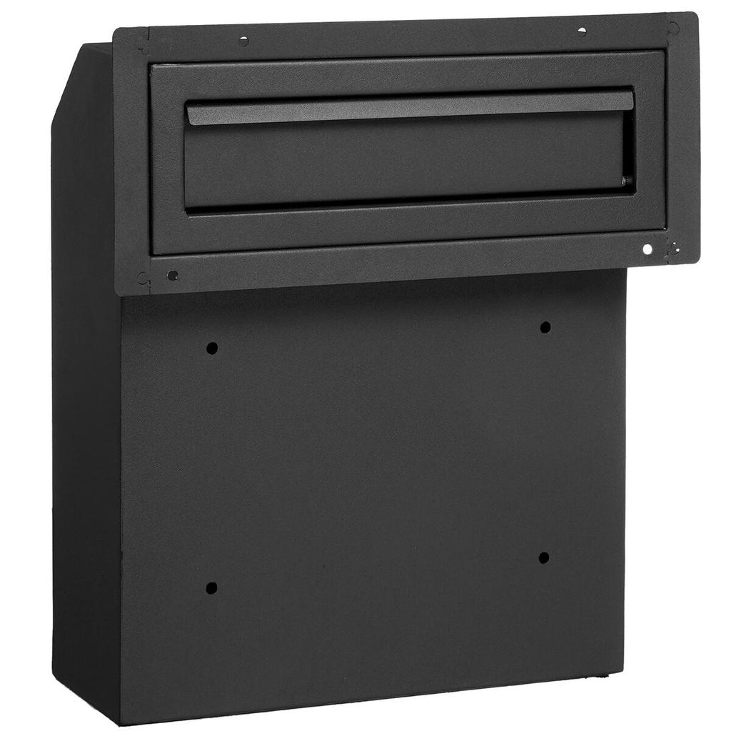 Through The Door Key Drop Box Mailbox with Combination Lock Black