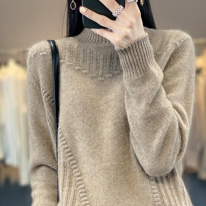 Женский кашемировый свитер Qinghe кашемир 30% кашемир 70% шерсть осенне-зимний пуловер теплый и модный