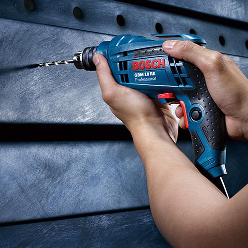 Bosch GBM 10 RE электрическая дрель 450 Вт, 2600 об/мин, регулируемая скорость, диаметр патрона 1-10 мм, профессиональная дрель, деревообрабатывающий станок