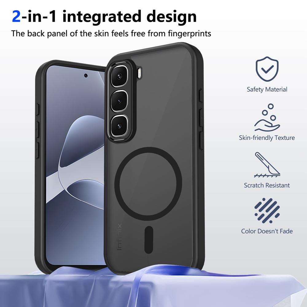 KEYSION Магнитный чехол для телефона для Infinix Hot 60i 4G TPU+PC Матовый полупрозрачный ударопрочный чехол для Infinix Hot 60 Pro+ 60 5G