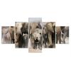 5 шт., африканский серый слон, холст, картина, настенное художественное оформление, фотографии, HD печать, 5 панельных картин, домашний декор, декор комнаты без рамки