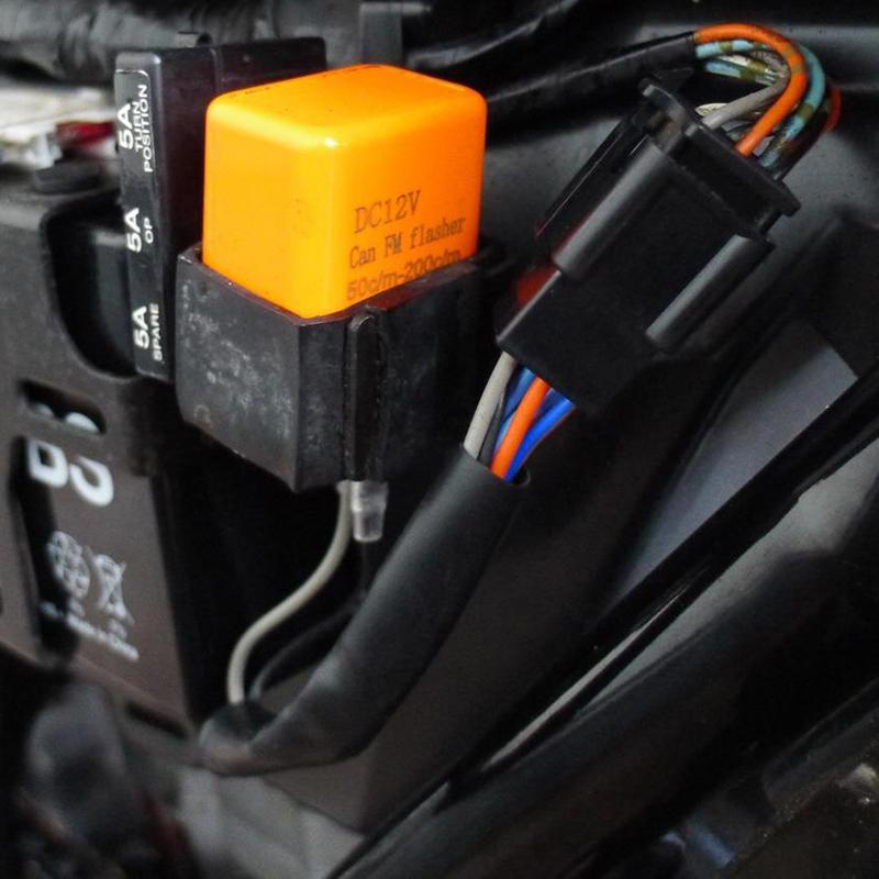 Регулируемое 2-контактное электронное светодиодное реле-мигалка с проводами для мотоциклов, скутеров, указателей поворота, реле гипер-мигания