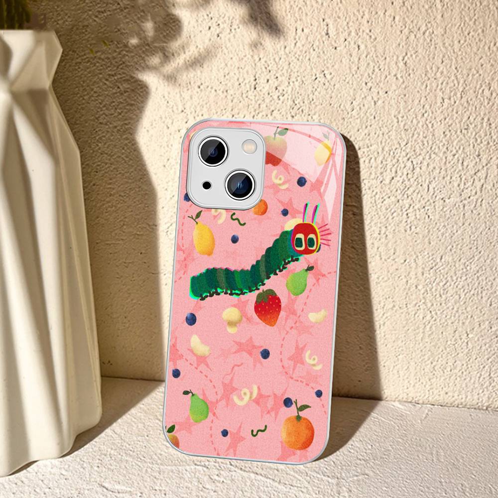 Очень голодная гусеница Для iPhone 14 13 12 Mini 11 Pro XS Max X XR 14 Plus Закаленное стекло