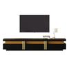TV Cabinet TV Board Three Drawers, TV Stand for TVs Up To 90 Inches, TV Table Living Room, Dining Room, Bedroom, Ink. 200cm, Black