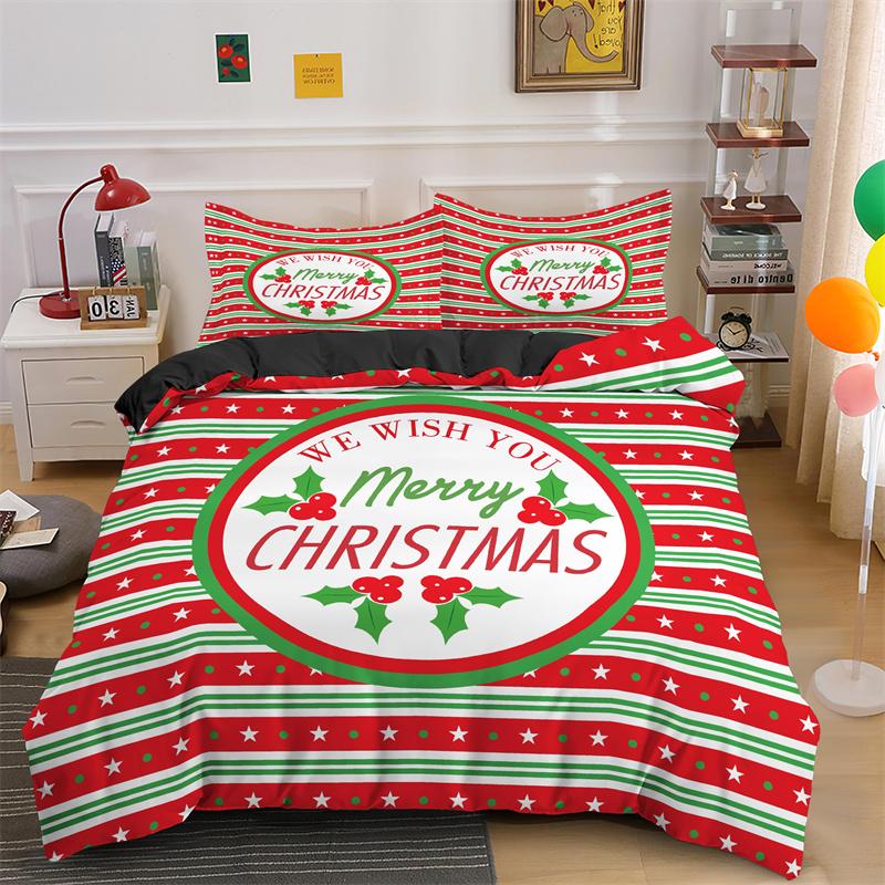 3D Merry Christmas King Queen Комплект постельного белья для детей с рисунком Санта-Клауса, снеговика, оленя, покрывало для пододеяльника, рождественское покрывало из полиэстера