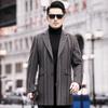 Осенне-зимнее шерстяное пальто мужское двухстороннее шерстяное повседневное шерстяное костюмное пальто средней длины кашемировая куртка для среднего возраста
