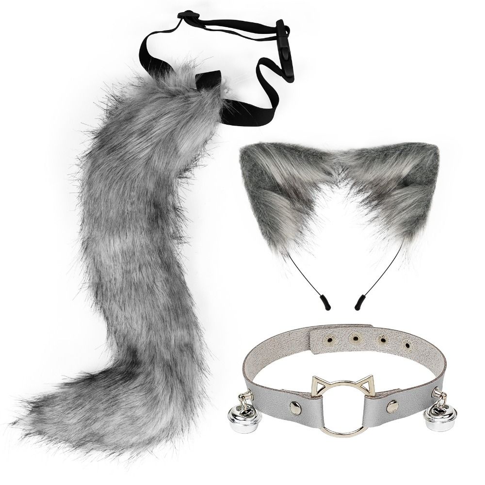 1 set Cat Tail Halloween Animal Cosplay Props Necklace Animal Cosplay Props Cosplay