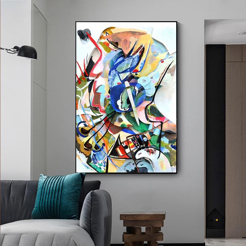 Vasily Kandinsky Famous Artwork Abstract Canvas Art Painting Poster and Print Picture Wall Art Cuadros Home Room Decoration