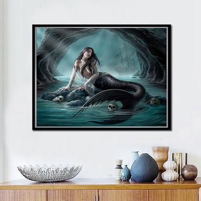 5d Diy Полный Круглый Алмазная Картина Вышивка Крестом "Девушка-Русалка" Алмазная Вышивка Мозаика Горный Хрусталь