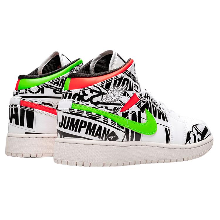 Jordan 1 Mid GS Полностью с логотипами 554725-143