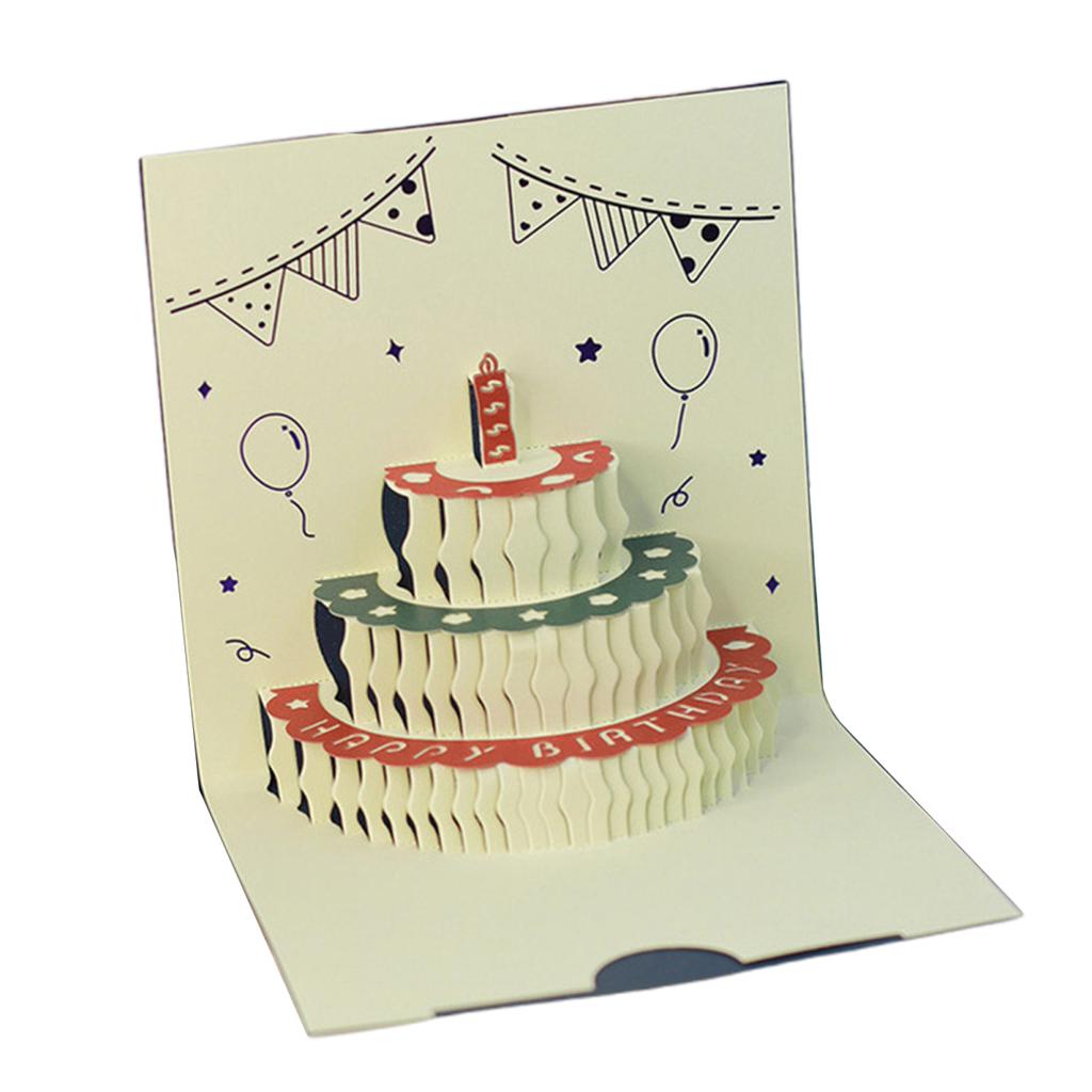 Открытка на день рождения Yousheng 3D Pop-Up с музыкальными огнями Открытка на день рождения с тортом для женщин, мужчин, детей, друзей