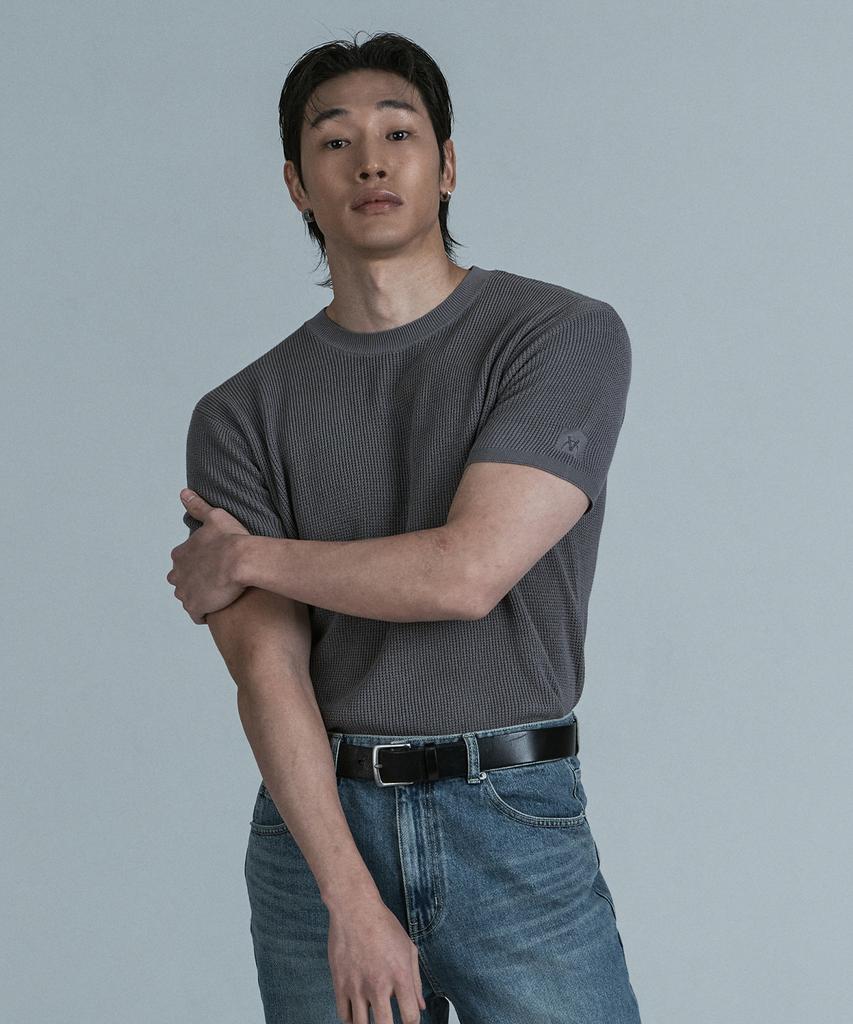 JELEVE [2Pack] Muscle Fit Light Knit Short Sleeve