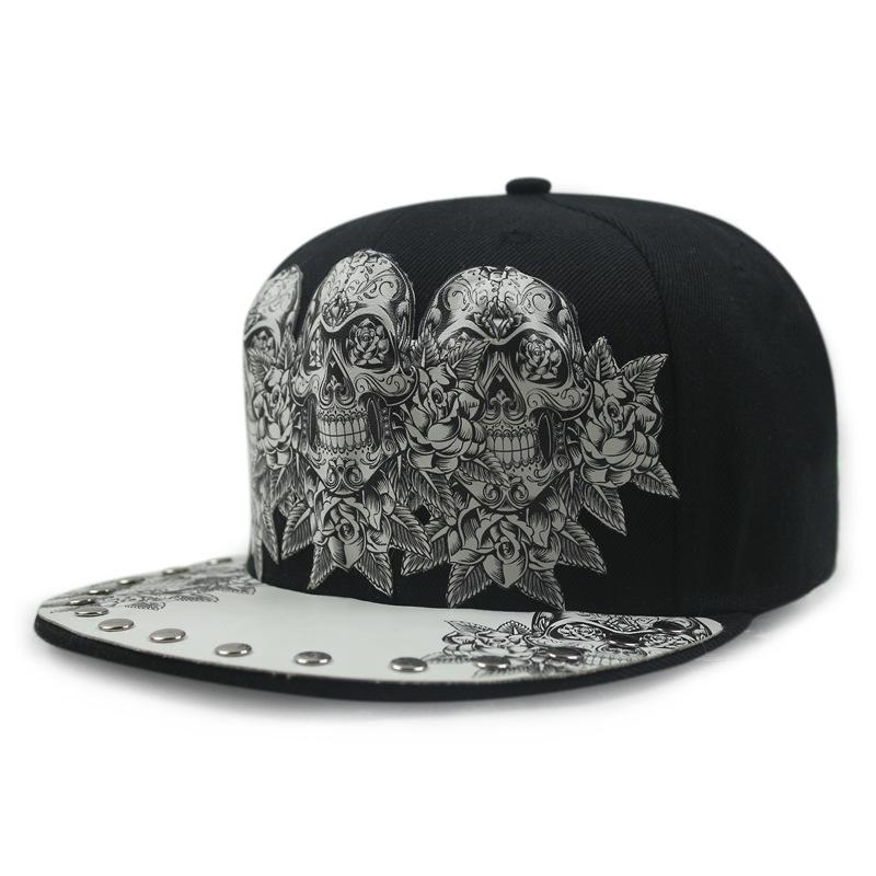 Мужские Шапки Хип-Хоп Snapback Модные Заклепки Бейсболки Уличные Танцы Модная Мужская и Женская Плоская Кепка