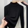 White Semi-turtleneck Bottoming Shirt Women's Inner with Autumn and Winter Knitted Sweater Women's New High-end Warm Top