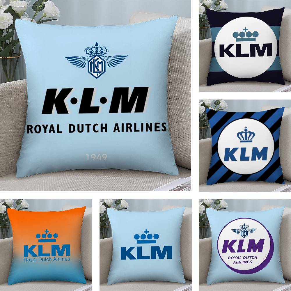 Нидерланды K-Klm R-Royal Dutch Airlines Наволочка Плюшевая Ткань Мягкая Двусторонняя Печать Чехол для Подушки Дивана Декоративные Наволочки