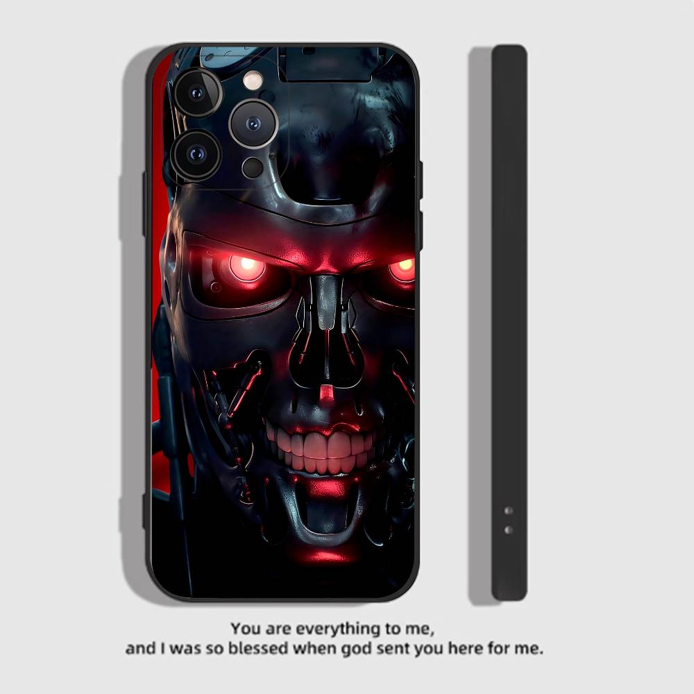 Movie The Terminator Phone Case Black Silicone Matte Phone Case For Iphone 17 Air 16 15 14 13 12 11 Pro Max TPU Soft Case