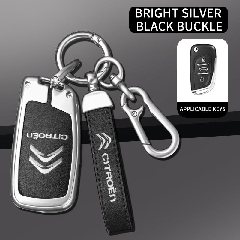 Car Flip Remote Key Case For Citroen C1 C2 C3 C4 C5 XSARA PICA Auto Accessories Zinc Alloy Leather Key Cover Protector Shell 