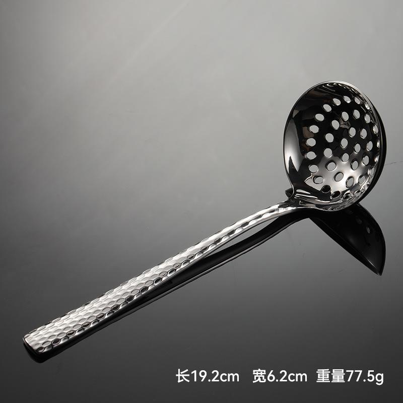 Ложка для супа из нержавеющей стали 304, дуршлаг, для горячих кастрюль, ретро-образец, молоток, серия S338, зеркально отполированная бытовая ложка